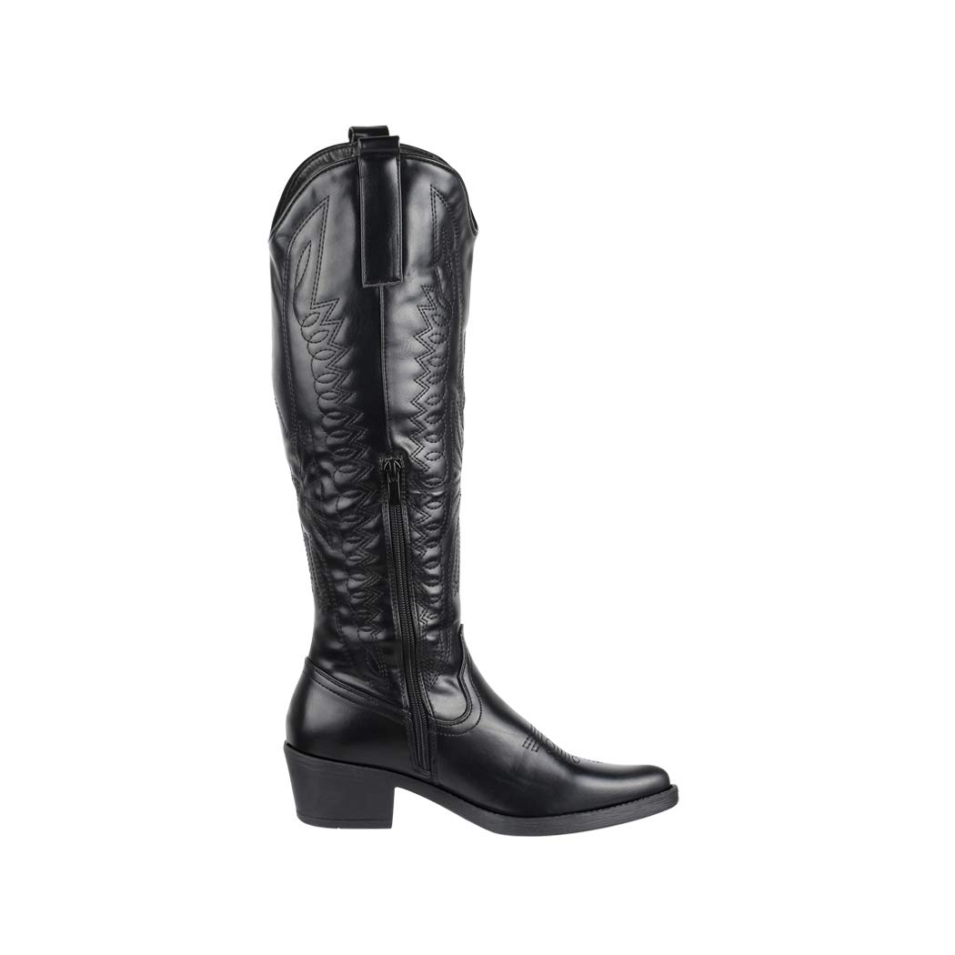Elara Botas de Vaquero Mujer Chunkyrayan Negro