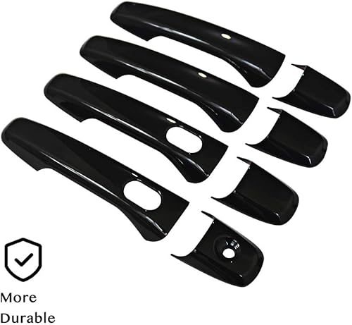 Miniatura 4 de YOUNGERCAR Cubiertas de manija de puerta para Ford Explorer 2011-2019 | Ford Edge 2012-2014 4 puertas negro brillante ABS accesorios con 2 cerradura