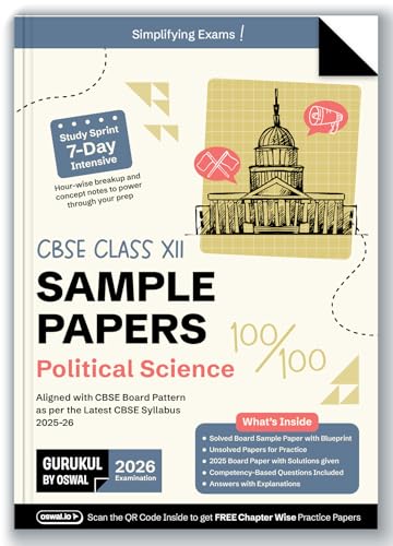 Gurukul By Oswal Political Science Sample Papers CBSE Class 12 Bo...