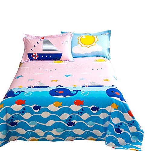 Draps en coton lit une place drap rembourré dessin animé enfant 160x230cm - 3