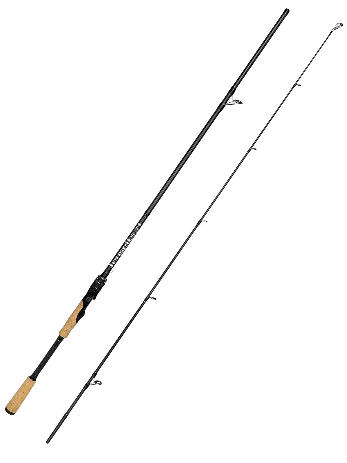 Jenseits Fishing Rods, Carbon Fiber Spinning & Casting Poles, Saltwater Resistant Guides, 6'/7'/8'/9'/10'/12'-Portable 2/3/4/-Piece & Telescopic Designs, Cork/EVA Grip for Bass Trout Inshore & Surf