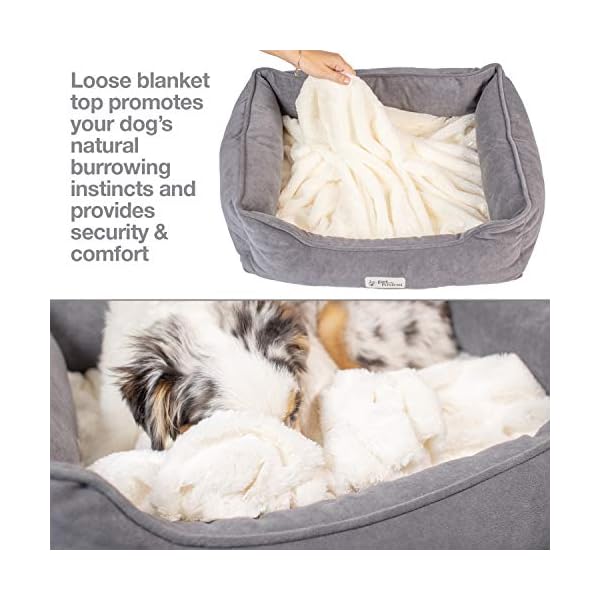 PetFusion-Calming-Cuddler-Dog-Bed-Cat-Bed-Anti-Anxiety-Dog-Bed-for-Small-Dogs-Cats-Loose-Blanket-Promotes-Burrowing-Dogs-Kneading-Cats-CertiPUR-US-Memory-Foam-1-Year-Warr Orthopedic Dog Beds with Anxiety Relief - Joint Pain Relief for Dogs