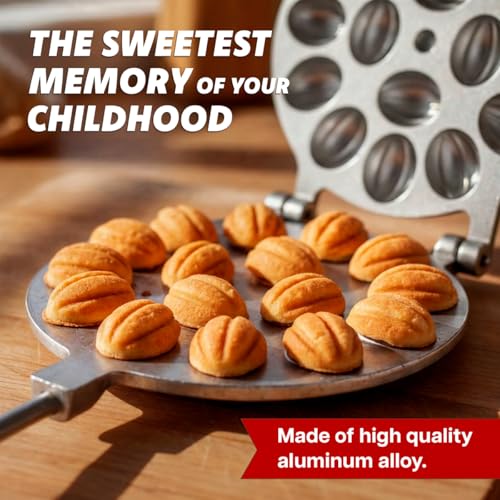 Russian Oreshki Nuts 16 Mold Skillet - USSR Oreshki Mold Oreshki Cookie Candy Maker 16 wells griddle - Walnut Cookie Mold Pastry Oreshnitsa - 1308478