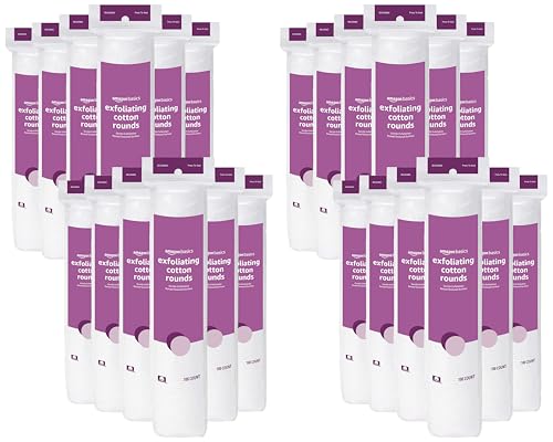 Amazon Basics Exfoliating Cotton Rounds for Makeup Remover, Dual-Sided Texture, (Previously Solimo), 600 Count (Pack of 24)
