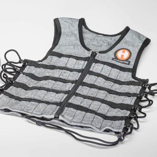 HYPERWEAR Hyper Vest PRO Weighted Vest for Men & Women (Large 20 lbs), Performance Stretch Wicking Fabric, Thin Adjustable Design, Includes Small Steel Weights