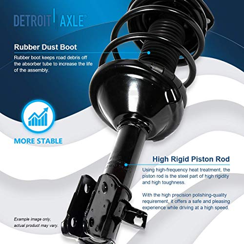 Image of Detroit Axle - 2pc Front Struts for 1998-2002 Subaru Forester 1999 2000 2001, 2 Struts with Coil Spring Assembly Replacement Suspension Ready Shocks