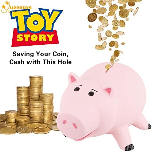 QUEENTAS® Piggy Banks for Kids & Adults Hamm Toy Story Bank Money Box Plastic Savings Bank Coin Box Gift for Children's days Birthday age 3 Kid Boy Girl Daughter Son Teen(Color: Pink)
