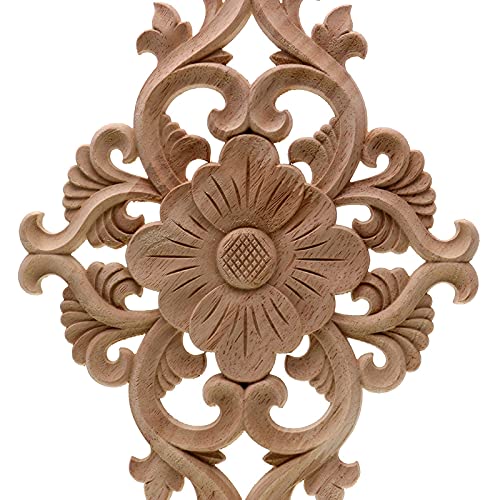 Sculpture en bois décalcomanie fleurie, décor d'angle pour meuble et mur - 6