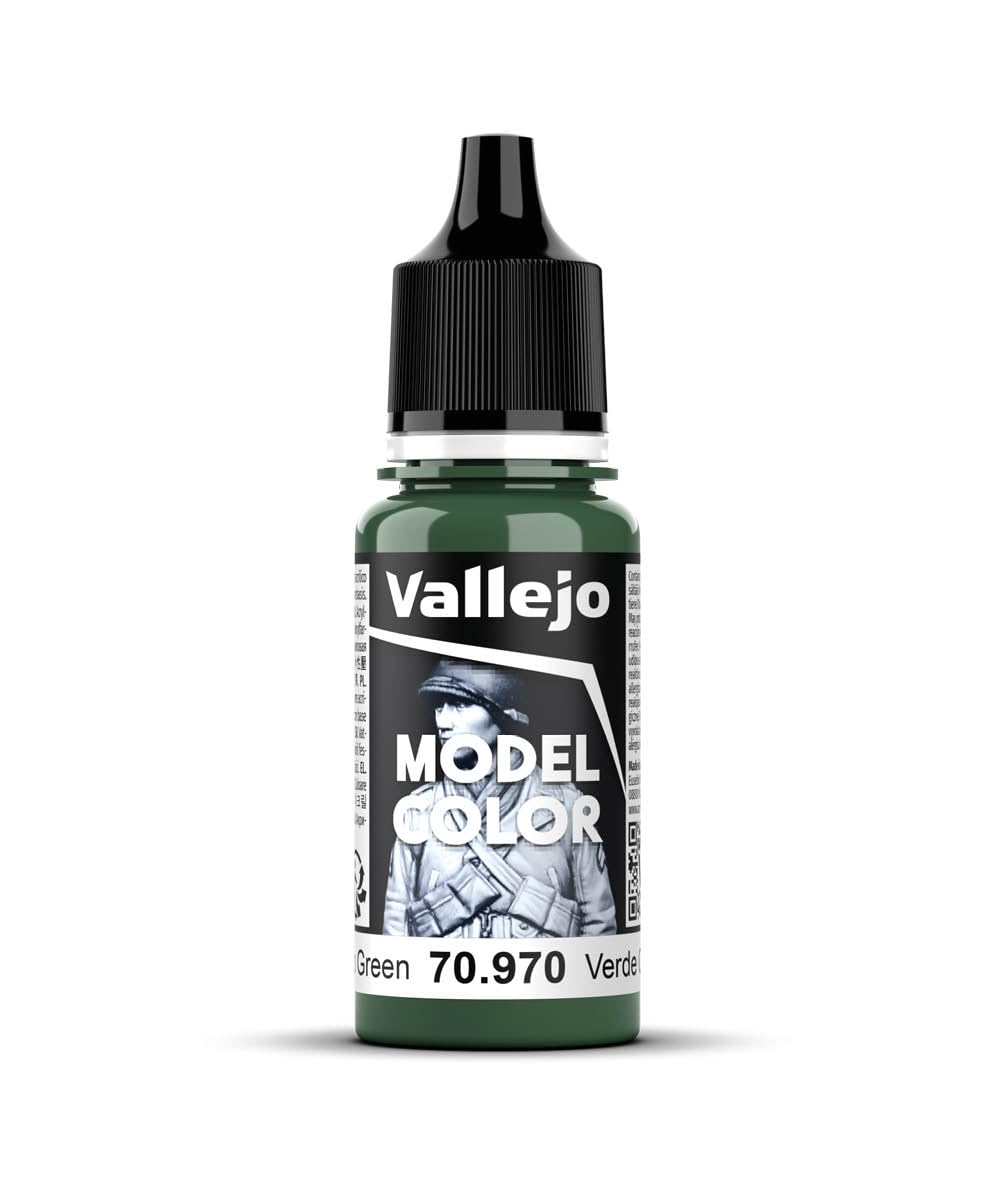 Vallejo Model Color Acrylic Paint, Deep Green, 18 ml, Self-Leveling, BSL System for Modeling and Miniatures