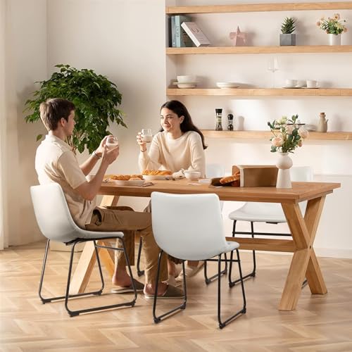 Image of Waleaf Dining Chairs Set of 4, 18 inch Faux Leather Counter Height Bar Stools