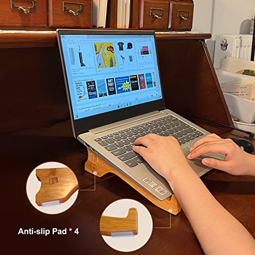 Deston-Laptop-Stand-for-Desk-Ergonomic-Bamboo-Computer-Stand-Detachable-Notebook-Lift-Riser-Ventilated-Holder-Compatible-with-MacBook-Dell-XPS-Samsung-All-10-15-Laptops
