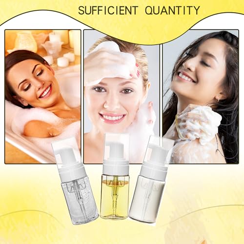 60 Pcs Mini Foam Pump Bottle Bulk 1 oz/ 30 ml Empty Travel Size Plastic Soap Foaming Bottles Small Clear Foaming Soap Dispenser Refillable Mousse Bottles for Lash Shampoo Portable Hand Sanitizer by Medanera - Image 5