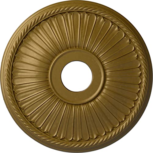 Ekena Millwork CM20BE1GLS Berkshire Ceiling Medallion fits Canopies up to 6 3/8, Gold