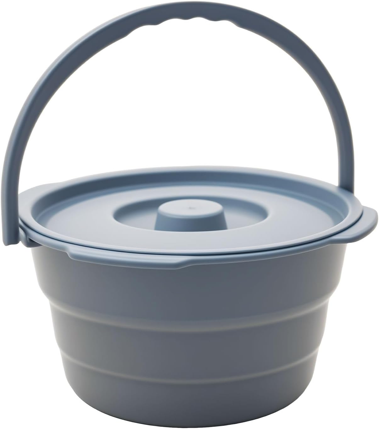Foldable Bedside Commode Bucket Replacement, 6.5 Quart Collapsible Toilet Pail with Lid & Handle, Universal Fit for Most Portable Commodes, Bathroom Safety Aid for Seniors and Adults