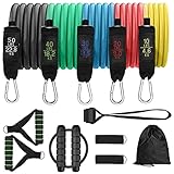 【Entrenamiento Muscular】Las Bandas de Resistencia Se Pueden Combinar Como Desee(Hasta 150 Libras), Perfectas para Su Entrenamiento de Fuerza y Quema de Grasa; Perfecto para Entrenar Eficazmente Los Músculos de Diferentes Partes del Cuerpo: Brazos, Hombros, Pecho, Caderas, Piernas, Espalda, etc.