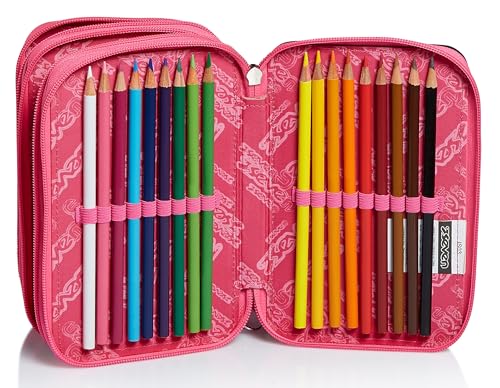 Seven Pencil case - Pen bag, multicolor, Box for Stationery, Pen Pouch filled with Pens, Markers & more, Perfect for School Supplies, for Teen Girls and Boys, 3 compartments, XXL IRIDESCENT