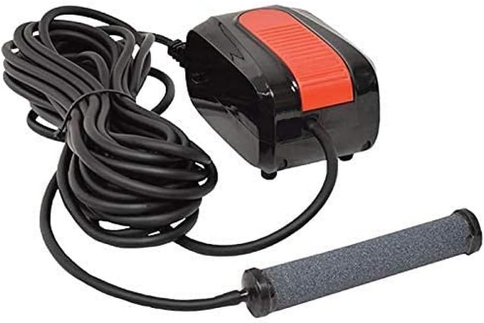 EasyPro CAS2 | Dual Outlet Compact Aeration Kit for Water Gardens & Koi Ponds up to 2000 Gallons & 4’ Deep | Single Stone Diffuser Head | Extremely Quiet Operation | Two Year Warranty(on compressor)