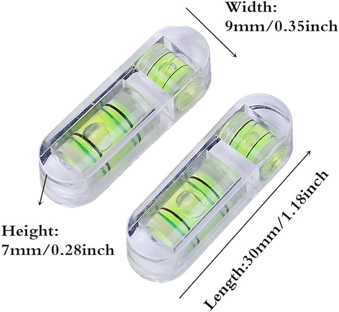Juego de 3 Niveles de Burbuja Mini 30x9mm miniatura 2