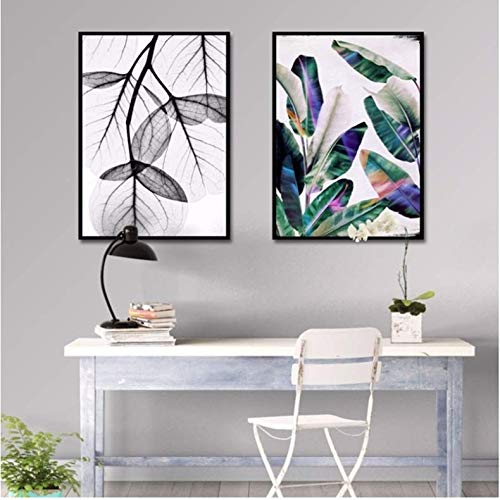 Peinture aquarelle de feuille pour décoration de maison moderne et salon cocooning
