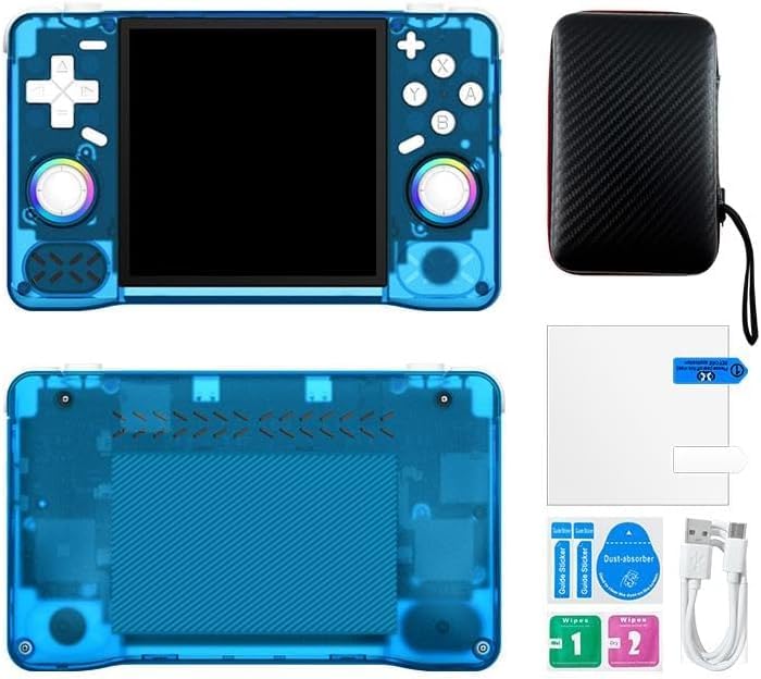 Image of XF40H Handheld Game Console, 64GB Retro Gaming Device with 4.0 Inch 4K HD IPS Screen, 20000+ Preloaded Games, Linux System, Inbuilt WiFi (Blue)