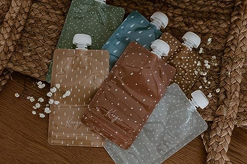 Reusable Baby Food Pouches Storage | Snacks | Purees, Apple Sauces, Smoothies | Ensemble de 6 pochettes alimentaires réutilisables 6 51ILJXr++bL. AC