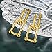 BG&WLing 18K Gold Plated Paperclip Earrings for Women, Chain Link Earring Stainless Steel Double Hoop Dangle Earrings Trendy Jewelry Gift for Her (Gold)