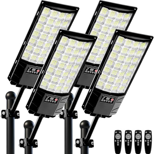 Atoechie 4-Pack Solar Street Lights, Outdoor Flood Light