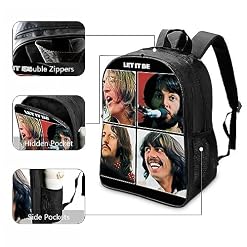 CSTAL The Beatles Sac à Dos Rock Band Cartable Enfant Scolaire,Grande Capacité Cartable École Garçon Fille Sac D’école Primaire Adolescents Sac De Voyage 16inch - Les Beatles, Paul McCartney, John Lennon, RIngo Starr, George Harrison CSTAL The Beatles Sac à Dos Rock Band Cartable Enfant Scolaire,Grande Capacité Cartable École Garçon Fille Sac D'école Primaire Adolescents Sac De Voyage 16inch – Image 3