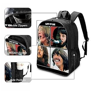 CSTAL The Beatles Sac à Dos Rock Band Cartable Enfant Scolaire,Grande Capacité Cartable École Garçon Fille Sac D’école Primaire Adolescents Sac De Voyage 16inch - Les Beatles, Paul McCartney, John Lennon, RIngo Starr, George Harrison CSTAL The Beatles Sac à Dos Rock Band Cartable Enfant Scolaire,Grande Capacité Cartable École Garçon Fille Sac D'école Primaire Adolescents Sac De Voyage 16inch – Image 3