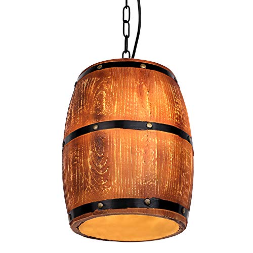 Newrays Antique Artificial Resin Wine Barrel Pendant Lamp Hanging Rustic Unique Kitchen Bar Ceiling Lamp Light Fixtures #TOP17