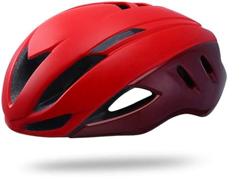 Amazon Co Jp ヘルメット自転車サイクリングトライアスロンサイクリングヘルメットロードバイクヘルメットタイムトライアル自転車ヘルメット 大人のエアロヘルメットレッド55cmx61cm スポーツ アウトドア