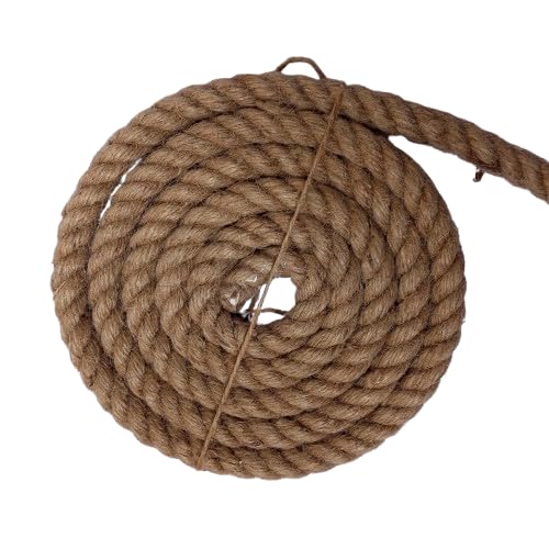 Heavy Duty 3-Stand, Strong Twisted Jute Rope for Industrial Heavy Lifting, Rope Thickness 12mm/ (½ Inch) (As Thick as Toe) and Length of 5 Meter Piece, Weight 450gram, Color Rustic Brown-image-19