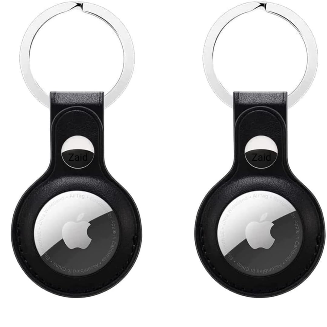Leather AirTag Keyring Case For Apple Airtag Holder Protective Leather Case Tracker Cover with Holder Airtag Key Ring Compatible with Apple New AirTag Dog Collar — view 10