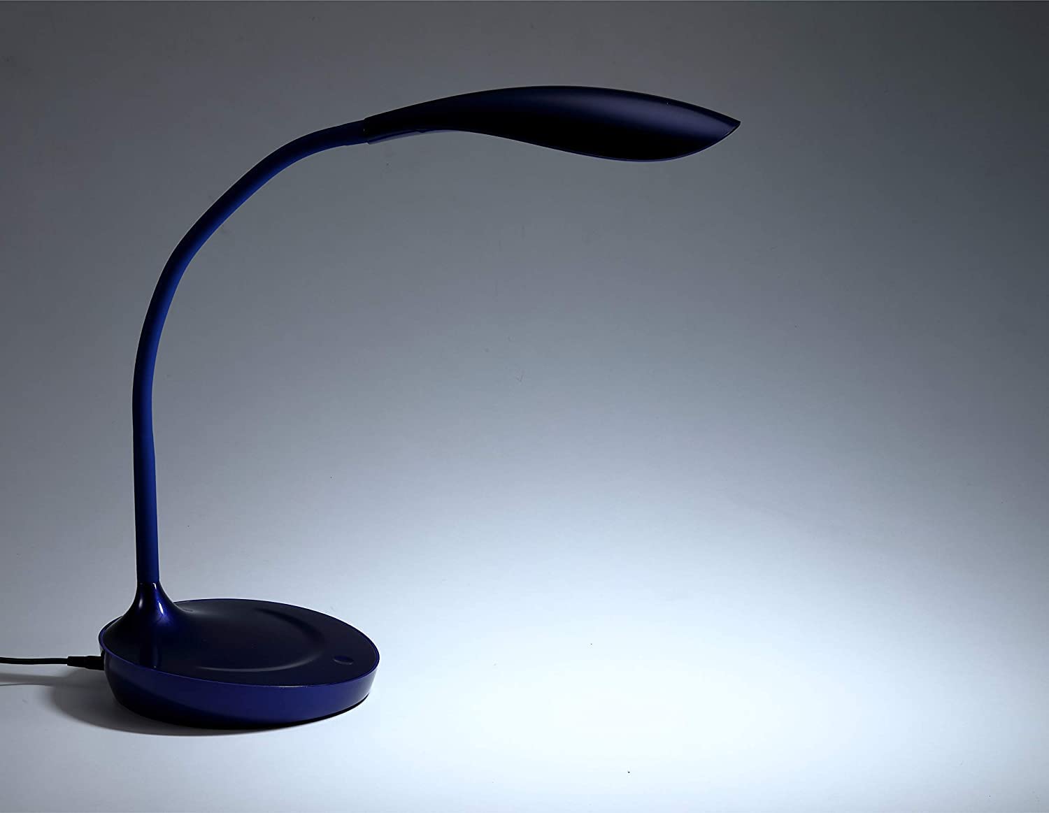 KT-VLED1502-GRAY Lampa biurkowa LED na gęsiej szyi z portem ładowania USB, ściemniana, szara