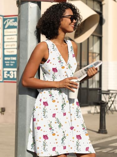 Image of CATHY 2026 Womens Casual Dress Summer Sleeveless Dresses V Neck Wrap Sexy Sundress with Pockets S-2XL