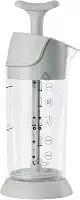 Espumador de Leite Pressca – Cremeira Manual Para Leite Quente e Frio, Livre de BPA, Vai ao Micro-ondas, Alta Resistência, Café Cremoso em Segundos- Cor:Cinza Fendi