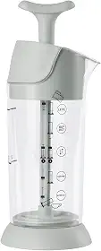 Espumador de Leite Pressca – Cremeira Manual Para Leite Quente e Frio, Livre de BPA, Vai ao Micro-ondas, Alta Resistência, Café Cremoso em Segundos- Cor:Cinza Fendi