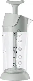 Espumador de Leite Pressca – Cremeira Manual Para Leite Quente e Frio, Livre de BPA, Vai ao Micro-ondas, Alta Resistência, Café Cremoso em Segundos- Cor:Cinza Fendi