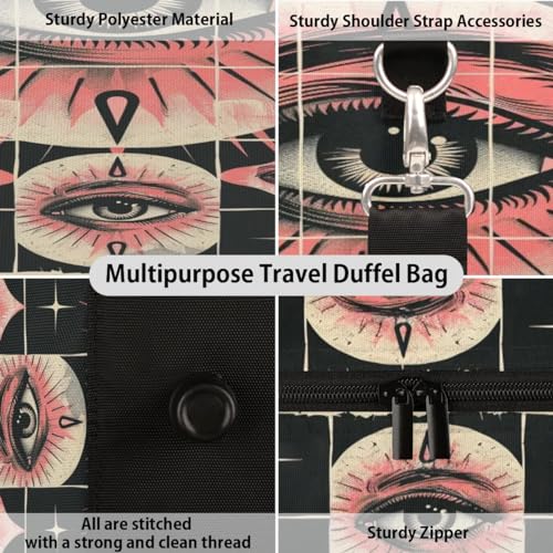 Travel Duffle Bag All Seeing Eyes Foldable Travel Bags for Men Women, 17 Inch Gym Bag Workout Bag Carry on Weekender Overnight Bag for Gym Travel3