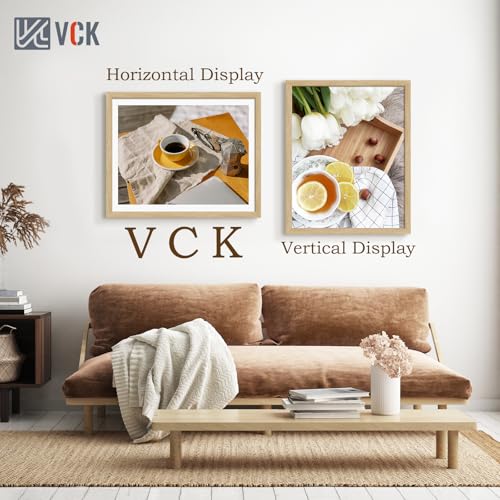 Image of VCK 24x30 Poster Frame Solid Wood Natural 3 Pack Picture Frames 24 x 30 Inches with Wall Mounting Hanging