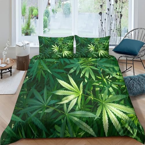 Housse de couette cannabis 135x200 microfibre 3D - 4