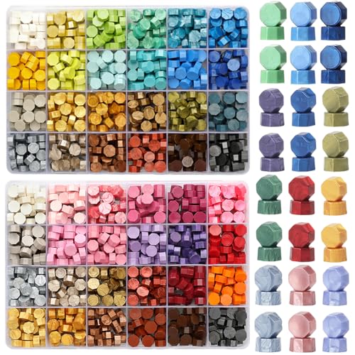 Image of 1200pcs Wax Seal Beads,48 Assorted Color Sealing Beads Ideal for Wax Seal Stamp Wedding Letter Envelope Decor Wine Bottle Sealing (Multi Color)
