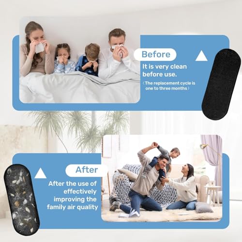 Image of Ceiling Fan Air Purifier Pads, Activated Coconut Shell Carbon Fan Filters Trap Dust, Odors & Allergens, Easy-Stick Universal Fit for Ceiling Fan Blades, Odorless & Unscented (3 Count)