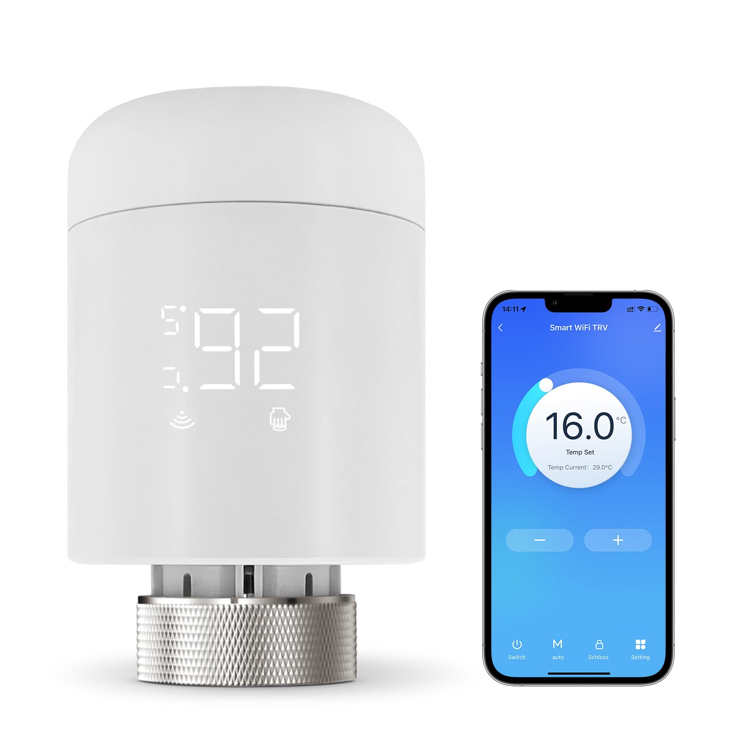 Termostato per termosifone Wi-Fi, riscaldamento intelligente termostato, programmabile, supporto per Alexa, controllo vocale Google Home e telecomando App Smart Life (non è necessario alcun gateway