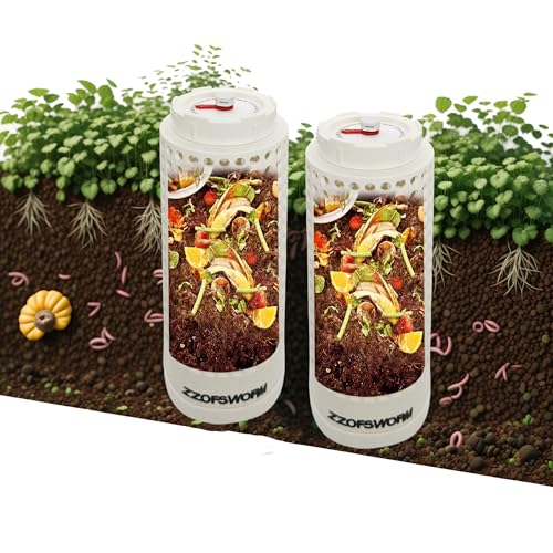 Inground Worm Farm Compost Bin Outdoor with Time Pointer for Composting System Decomposing Kitchen Waste and Raised Garden Beds (Small)
