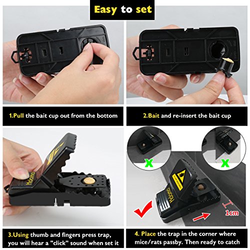 Image of Hdama Mouse Trap, Mouse Traps That Work Small Mice Trap Outdoor Indoor Best Snap Traps for Mouse /Mice Safe and Reusable 6 Pack Quick Kill Mice Traps | Small snap design for mice and rats. Safe, reusable for home use. Effective and clean trap.