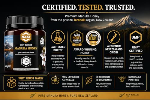 NAKI Raw Manuka Honey Certificada 100% Nueva Zelanda miniatura 3