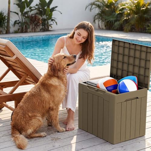 Image of Devoko 29 Gallon Deck Box, Waterproof Resin Outdoor Storage Box