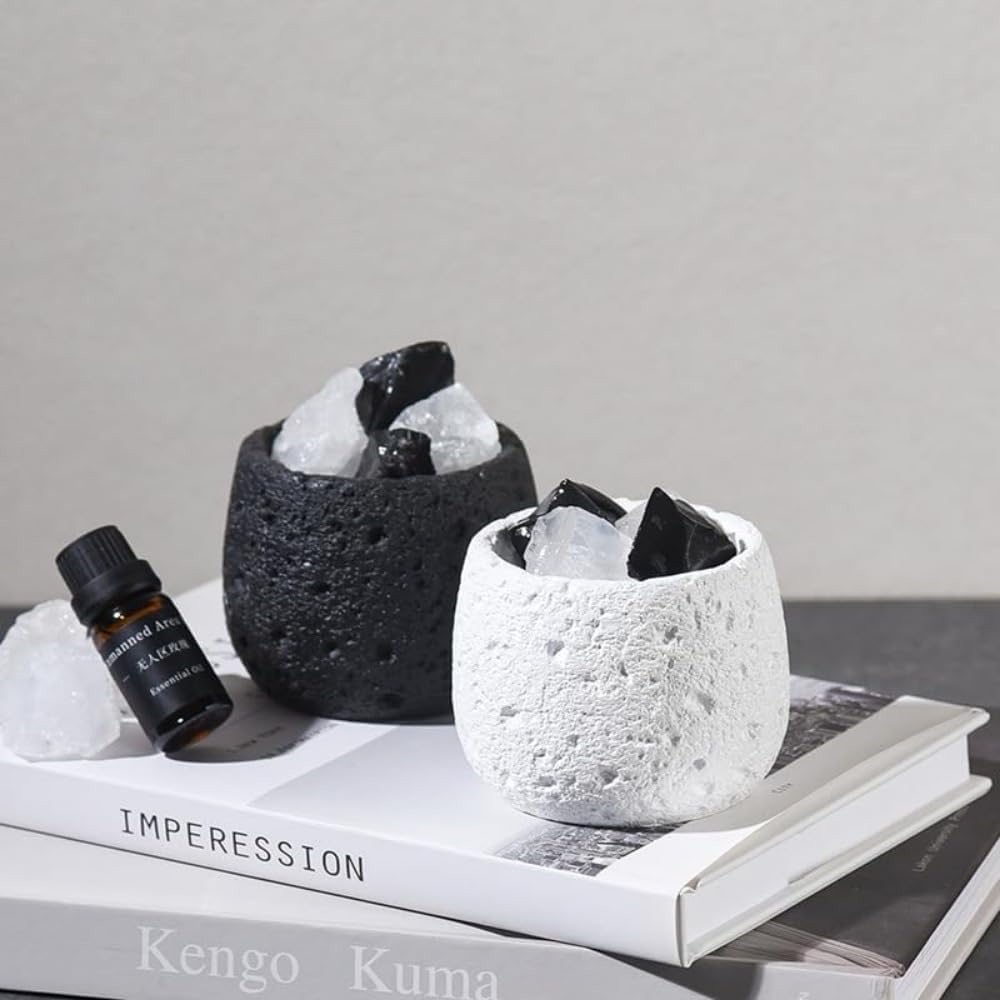 火を使わないアロマセラピーセット、石のディフューザー、屋内用ディフューザーの石のギフトボックス、空気芳香装飾品、クレーター模様のカッ ストーンディフューザー  アロマ ディフューザー 天然石 ルームフレグランス インテリア ギフト エッセンシャルオイル ... 火を使わないアロマセラピーセット、石のディフューザー、屋内用ディフューザーの石のギフトボックス、空気芳香装飾品、クレーター模様のカッ