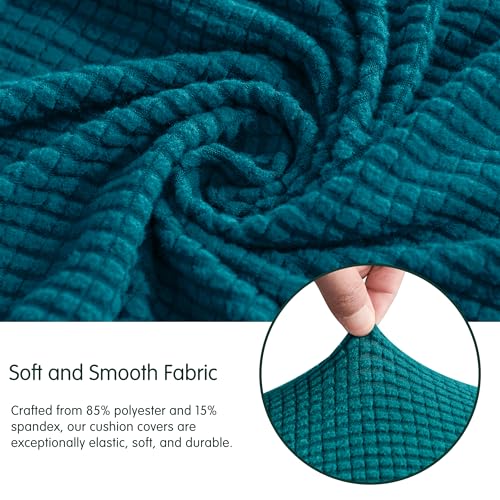 Image of Chunyi Jacquard Polyester Spandex Cushion Slipcover (Sofa Cushion, Blue)